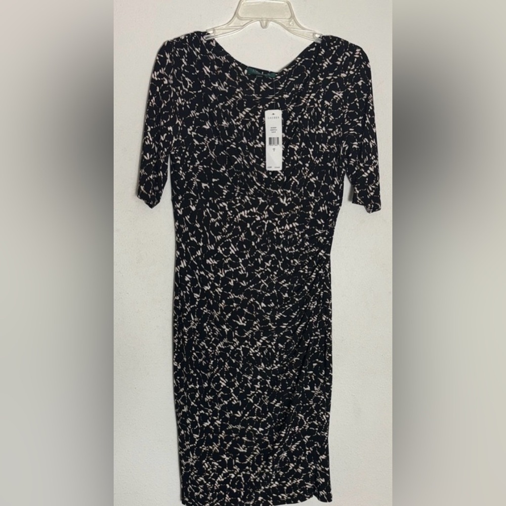 Lauren Ralph Lauren Crossover V-Neck Half Sleeve Dress Women 8 NWT